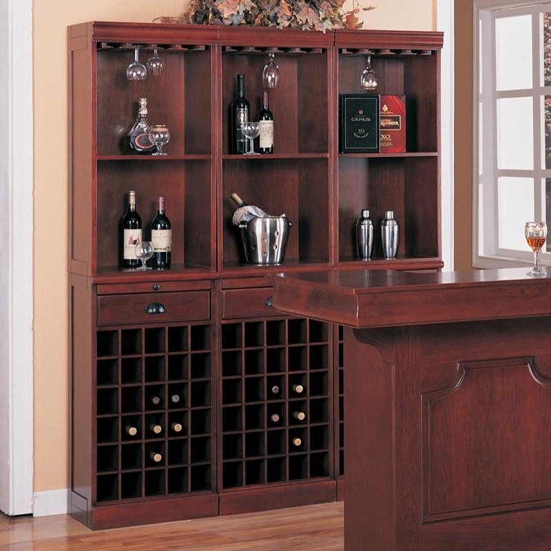 Lambert Traditional 3-Piece Wine Wall Bar Unit
