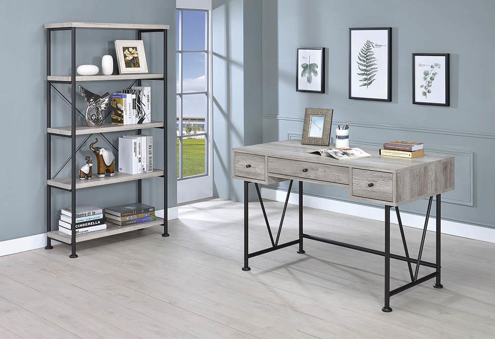 Analiese 4 Shelf Bookcase Grey Driftwood 801546 by Coaster Furniture at