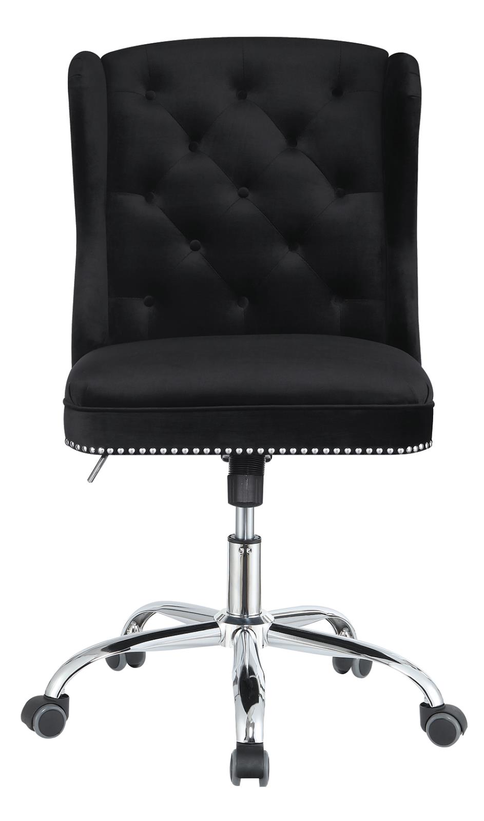 Modern Black Velvet Office Chair 801995 by Coaster Furniture at Bruce