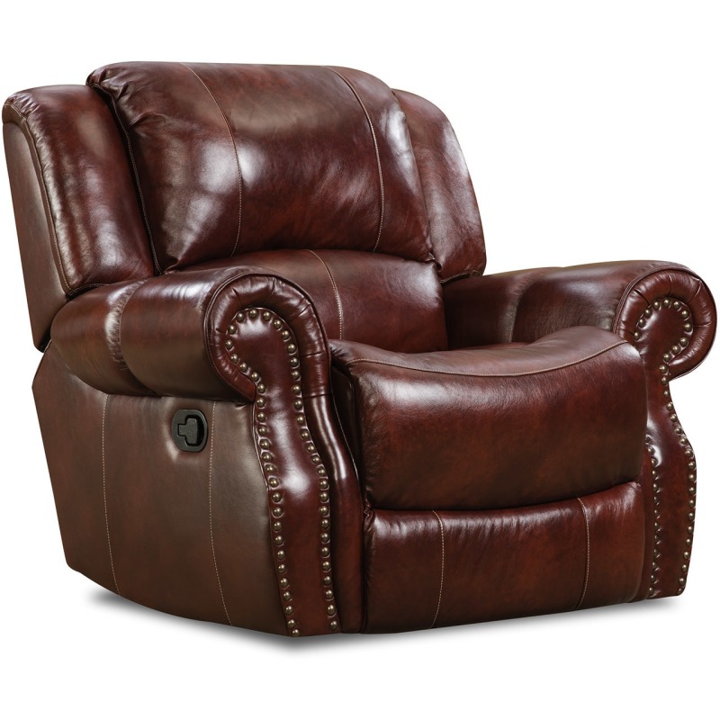 Softie Oxblood Italian Leather Recliner w/Power Headrest by Corinthian LRRRRCPHR999 Scholet
