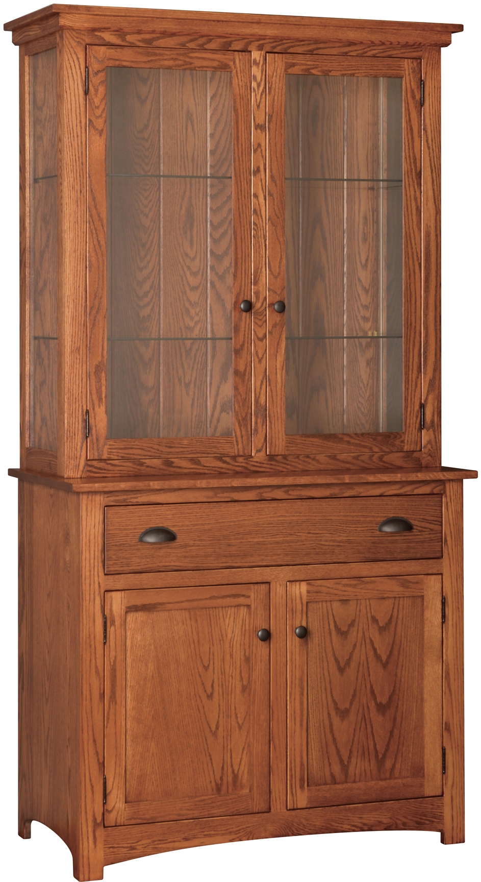 Transitional 2 Door China Hutch w/ Touch Lights 066 by Country Value