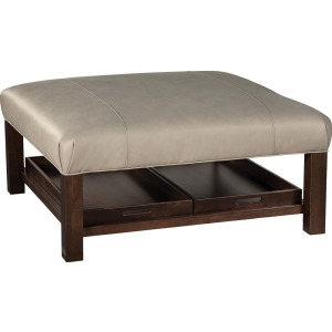 CM Leather Large Ottoman