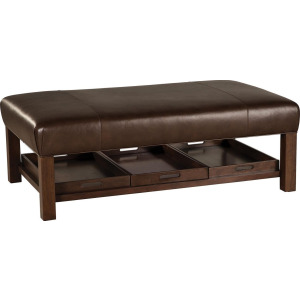 CM Leather Large Ottoman