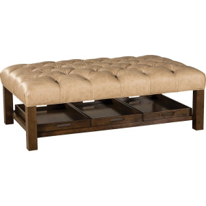 CM Leather Large Ottoman
