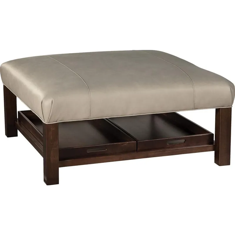 CM Leather Large Ottoman