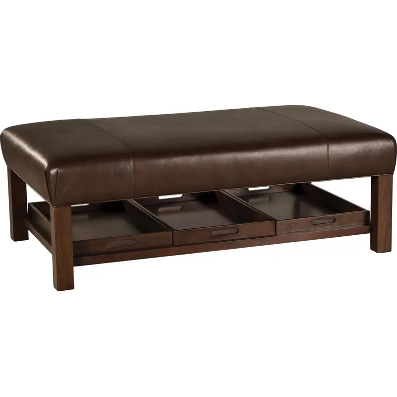 CM Leather Large Ottoman