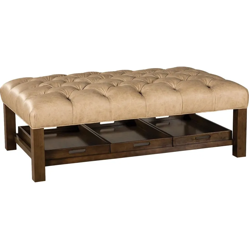 CM Leather Large Ottoman