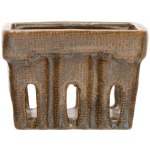 Stoneware Berry Basket, Reactive Glaze, Blue/Brown