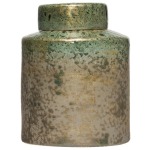 Decorative Ginger Jar - Reactive Glaze Iridescent Green