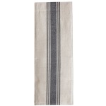 Cotton Canvas Table Runner w/ Stripes, Black