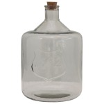 Recycled Glass Bottle with Cork & Embossed