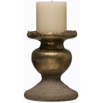Terra-cotta Candle Holder, Gold Finish