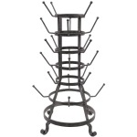 Metal Bottle Holder w/ 24 Hooks Zinc Finish