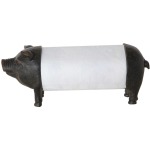Metal & Resin Pig Shaped Paper Towel Holder