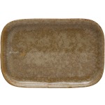 Stoneware Plate, Reactive Glaze, Mustard Color