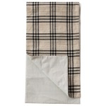 Woven Cotton & Wool Table Runner, Black Plaid