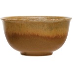 Stoneware Bowl, Reactive Glaze, Mustard Color
