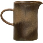 Stoneware Creamer, Reactive Glaze, Blue/Brown