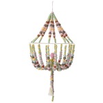 Wool Felt Pom Pom Chandelier Shaped Mobile, Multi Color