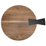 Two-Tone Acacia Wood Cheese/Cutting Board with Black Tail Joint Handle
