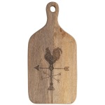 Mango Wood Cheese/Cutting Board w/Weather Vane & Handle