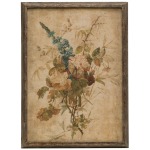 17.5"W x 24.5"H Wood Framed Wall Decor w/Vintage Reproduction Flower Print
