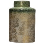 Decorative Ginger Jar - Reactive Glaze Iridescent Green