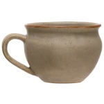 Stoneware Mug, Reactive Glaze, Matte Grey
