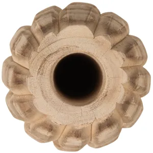 Decorative Carved Paulownia Wood Vase, Natural