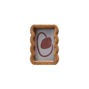 Rubberwood Scalloped Photo Frame, Natural (Holds 4" x 6" Photo)