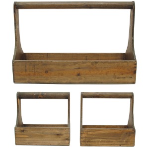 Wood Planter Baskets Set of 3