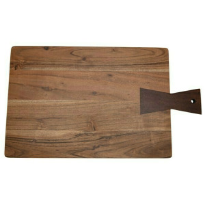 Two-Tone Acacia Wood Cheese/Cutting Board with Tail Joint Handle