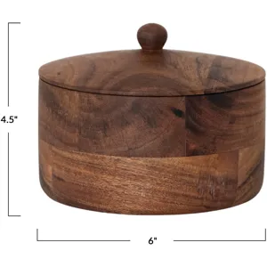 Acacia Wood Container with Lid