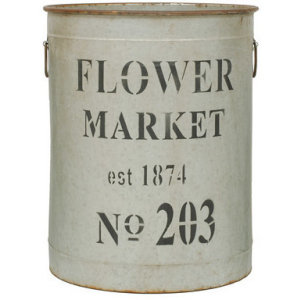 Metal "Flower Market" Bucket - Large