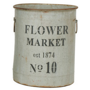 Metal "Flower Market" Bucket - Small