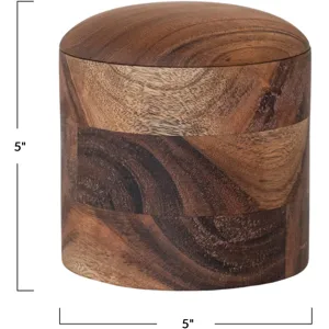 Acacia Wood Container with Lid