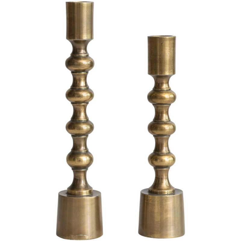 Antique Brass Taper Holders - Thumbnail 2
