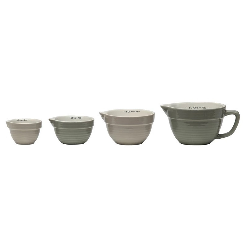 Stoneware Batter Bowl Measuring Cups - Thumbnail 3
