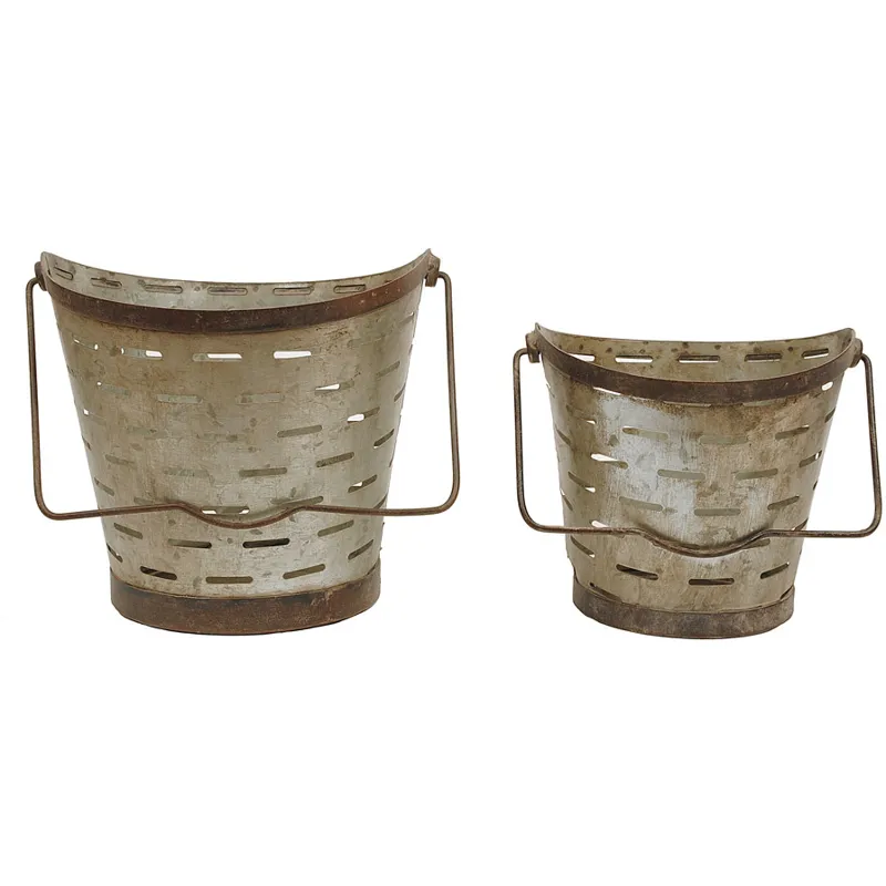 10" & Metal Buckets Set of 2