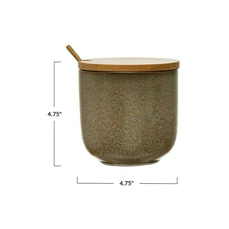 Creative Co-Op Stoneware Jar - Thumbnail 4