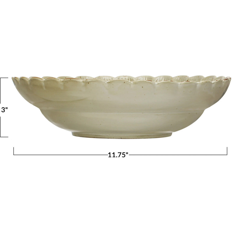 Stoneware Bowl w Scalloped Edge - Thumbnail 5