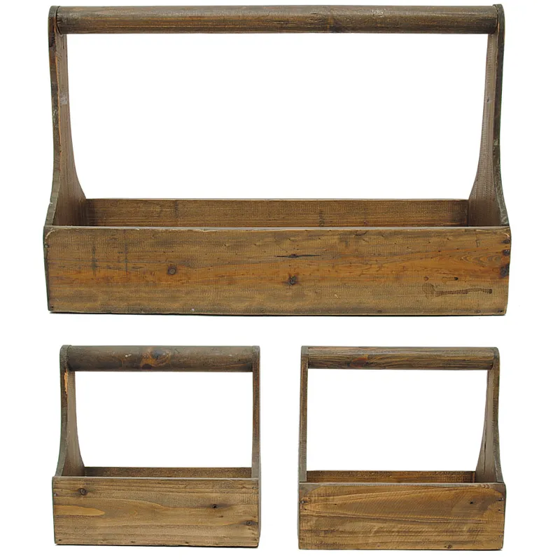 Wood Planter Baskets Set of 3