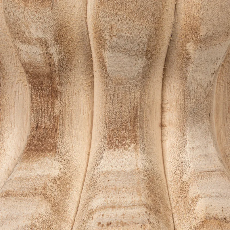Decorative Carved Paulownia Wood Vase, Natural