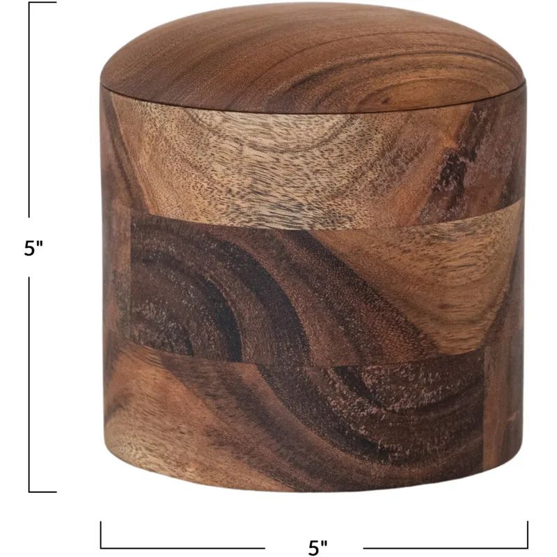 Acacia Wood Container with Lid