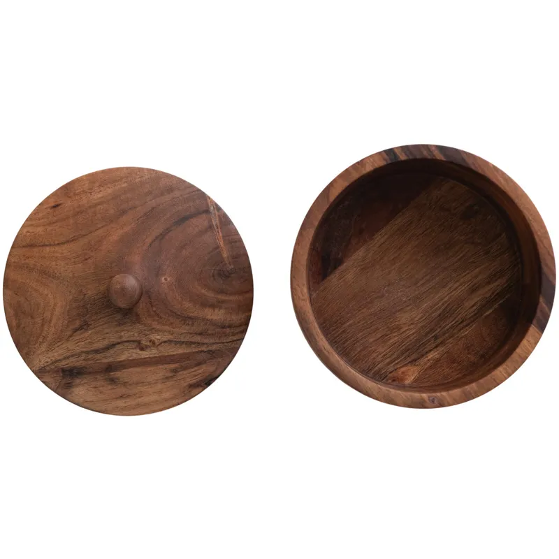 Acacia Wood Container with Lid