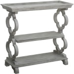 Chelsea Tray Top Grey Quatrefoil Console Table