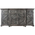 Bengal Manor Mango Wood Breakfront 4 Door 4 Drawer Grey Wash Sideboard