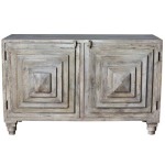 Bengal Manor Mango Wood 2 Stacked Pyramid Door Cabinet