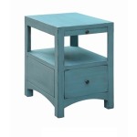 Langley Antique Blue 1 Drawer / 1 Pull Shelf Side Table