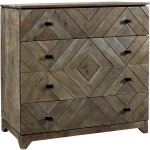 Bengal Manor Acacia Wood Diamond Pattern 4 Drawer Chest